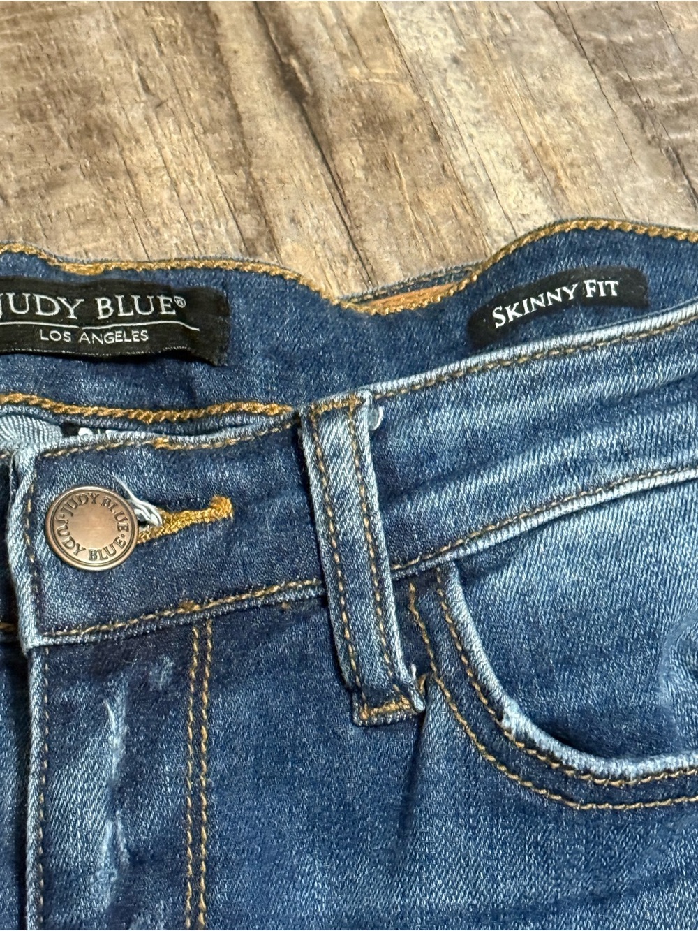 Judy Blue Skinny Fit Jeans Size 9/29 Distressed Frayed Cuff Stretch Denim - Picture 3 of 10